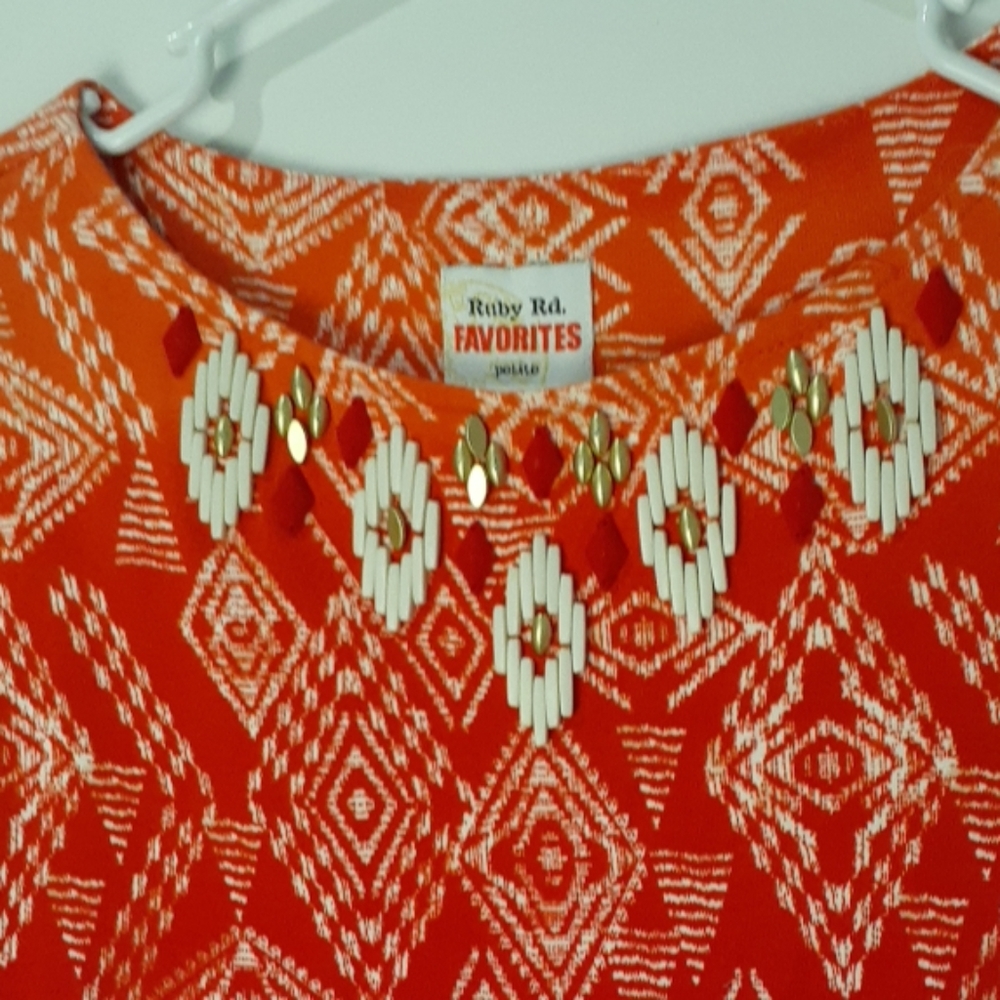 Ruby Rd Multi Colored Dimond Tribal Top Pm - image 4